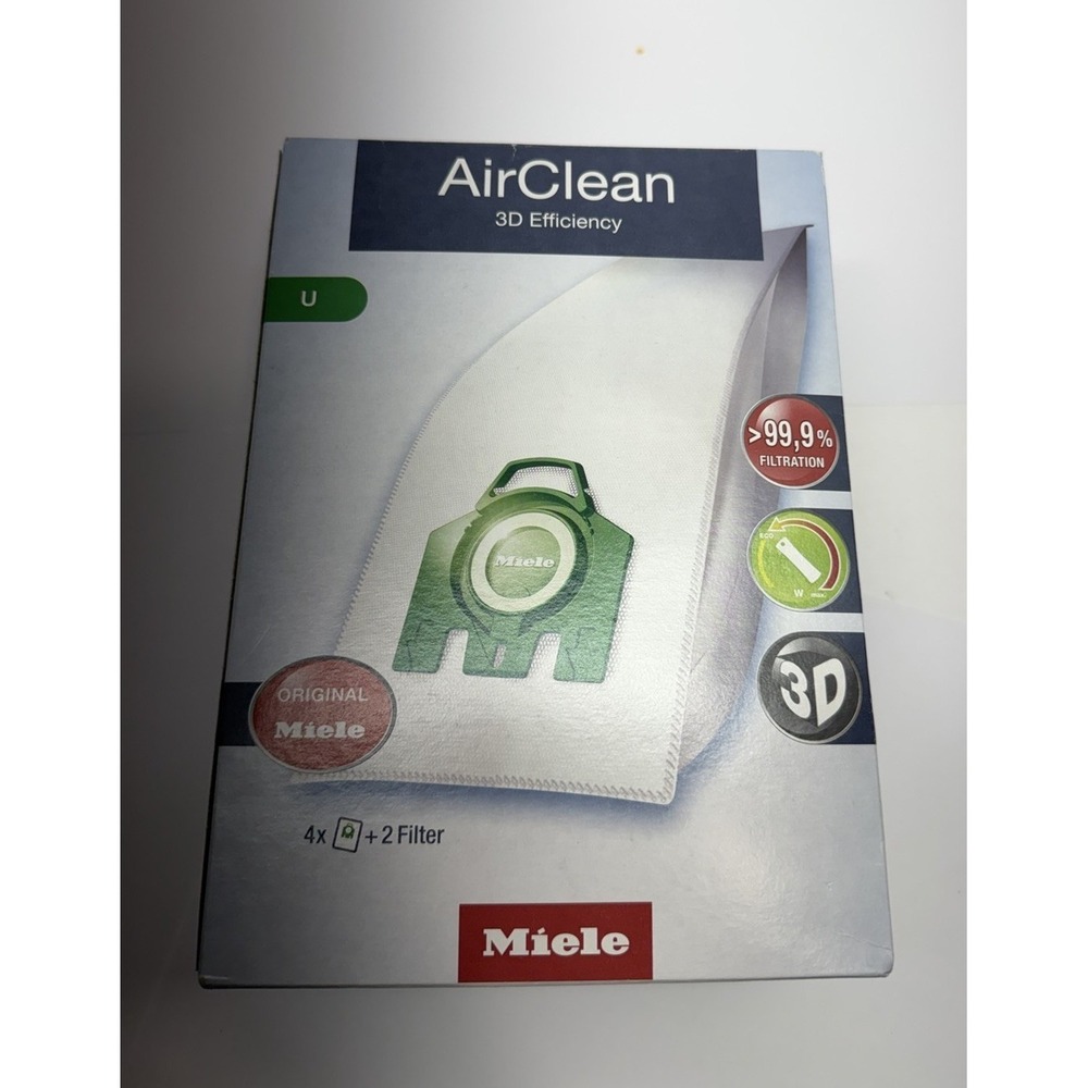 Miele 4 Bags 2 Filters AirClean 3D Efficiency Type U Vacuum Bags Miele Complete